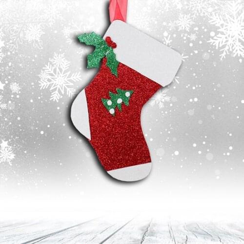 Christmas Glitter Socks Ornament-26 cm x 12 Cm, Red-White christmas decorations рождественские украшения