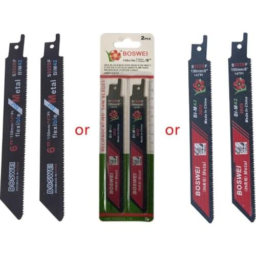 2pcs 150mm 18TPI BIM Reciprocating Sabre Saw Blades for Cutting Metal Aluminum Sheets Wood Plastic