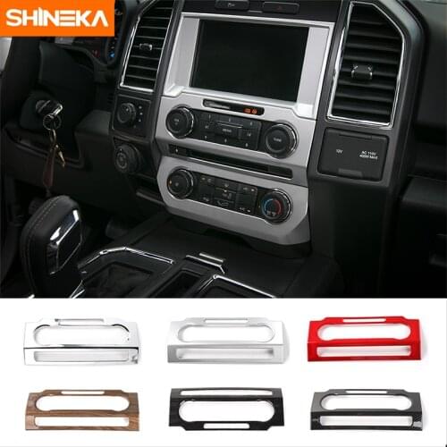 SHINEKA Car Styling Dashboard Panel Audio Switches Frame CD Media Voice Button Cover Trim for Ford F150 2015