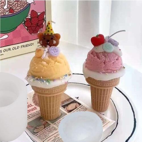 Sweet 3d Silicone Soap/candle Mold Ice Cream Cake Moulds Chocolate Craft Diy Handmade Making Tools Cute Home Decoration