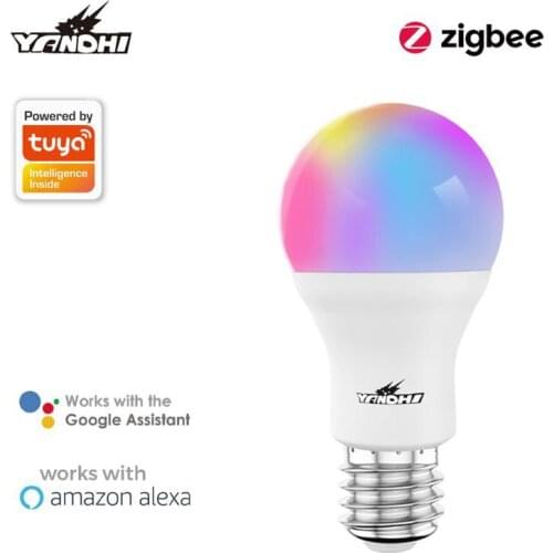 Tuya Zigbee 3.0 E27 Smart LED Light Bulb RGB+W+C Dimmable Lamp Bulb Smart Life APP Remote Control With Alexa Google Assistant