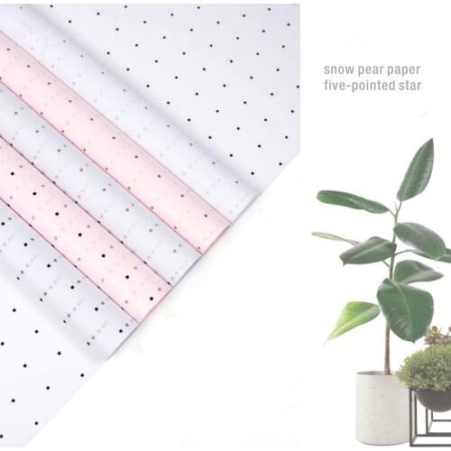 28pcs/lot Dot Five Star Flower Wrapping Paper 50X70CM Gift Packing Craft Tissue Paper Flower Bouquet Supplies