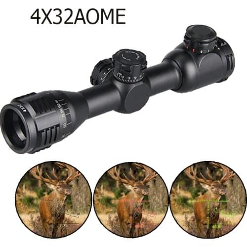 LEBO Rifle Hunting Scope Airsoft Gun 4X32AOME Rifle Scope 1 inch Tube Black Holographic Sight For Shooting Hunting gs1-0260