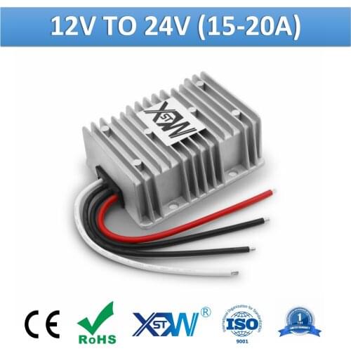XWST Aluminum DC to DC 12v to 24v Switching Power Supply 15A 20A Step Up Boost Power Converter 24vdc Voltage Regulator