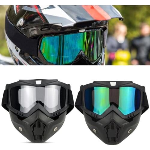 Unisex Ski Snowboard Mask Snowmobile Skiing Goggles Windproof Motocross Helmet Protective Glasses Eyewear with Mouth Filter