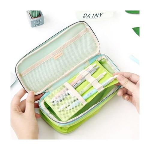1PC Kawaii KOKUYO High Quality School Pencil Case Bags Large Capacity Canvas Pen Curtain Box School Supplies Stationery
