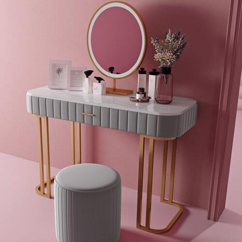 140CM Customizable Bedroom Dressing Table Modern Minimalist Marble Light Luxury With Mirror And Chair Room Wrought IronDresser