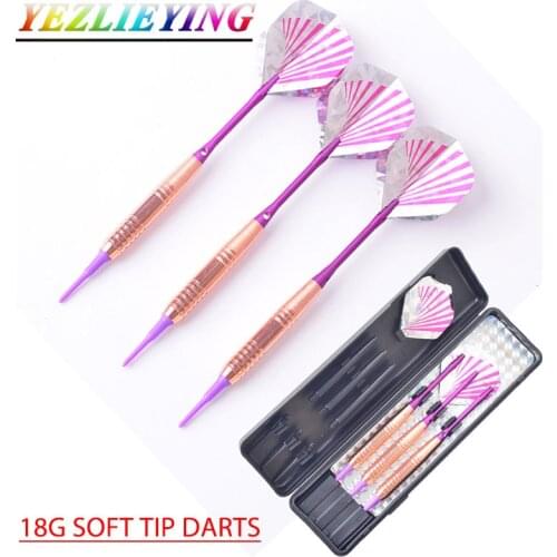 3Pcs Professional Darts 18g aluminum shaft Soft Tip darts with 3 Plastic darts tips Dartboard Games