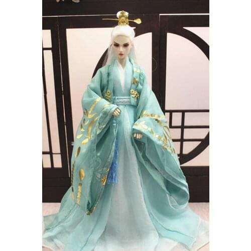 31cm 1/6 Scale Joints Body Male Barbi Ancient Costume Chinese Hanfu Doll Samurai Outfits OB27 full set Model Toy Gift A0824