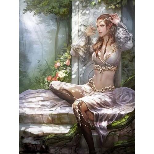 Diamond Painting Elf Catherine Full Square Round Diamond Embroidery DIY Diamonds Mosaic Beaded Embroidery 3d Pictures