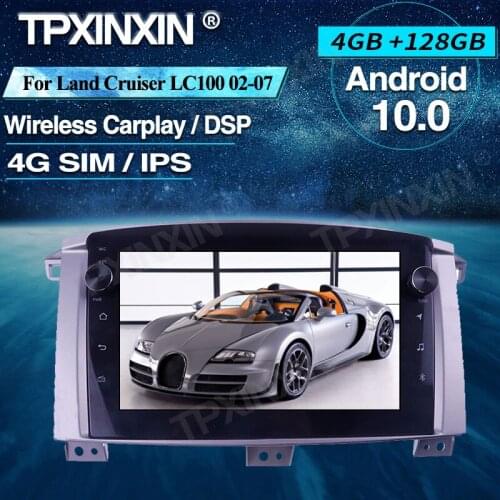 Car Radio 4+128G For Land Cruiser LC100 02-07 Android Car Multimedia Player Headunit Audio Radio Navigtion 4G LTE SIM Card DSP