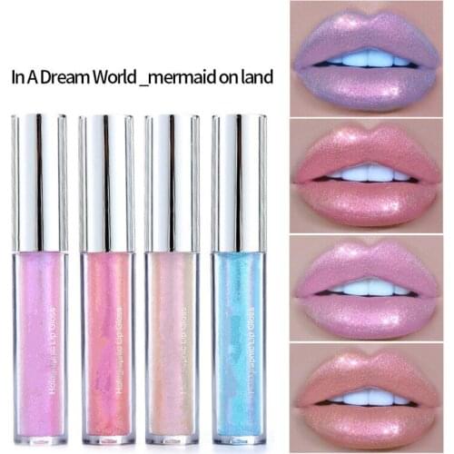 Glitter Liquid Lipstick Lip Plumper Gloss Crystal Glow Laser Holographic Lipsticks Mermaid Pigment Shiny Lipgloss Tube Makeup