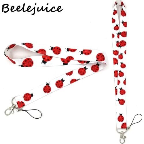 100pcs Ladybird insects simple Neck keychain necklace Anime Neck Strap Lanyard ID badge holder Keychain Lanyards decorations