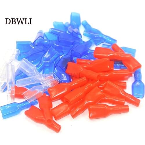 100pcs Red blue white Cover Case for 6.3mm 4.8mm 2.8mm Crimp Terminal Spade Connector