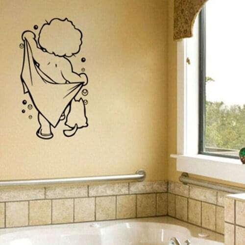 Decorative Lovely Shower Designed Waterproof Wall Stickers for Nursery Kids Bathroom Vinyl Wallpaper Decals K702