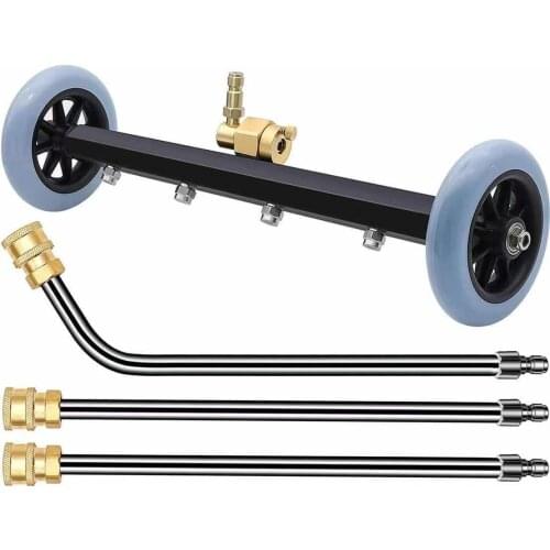 Dual-Function Undercarriage Pressure Washer Cleaner 16 Inch Power Washer Under Car Water Broom with 3 Pieces Extension Wand