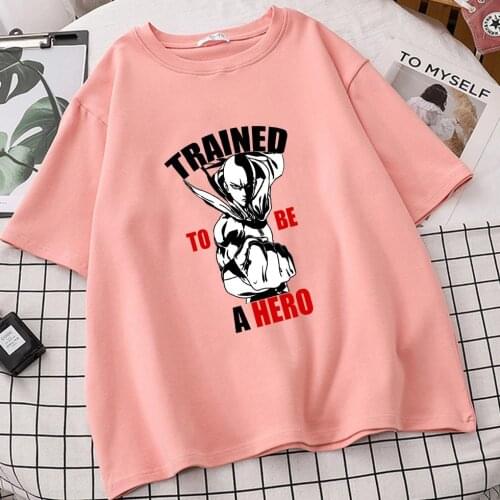 One Punch Man Trained To Be A Hero T Shirts Camisetas De Mujer Sleeve Tee Tshirts Vetement Femme Tumblr Tops Roupas Femininas