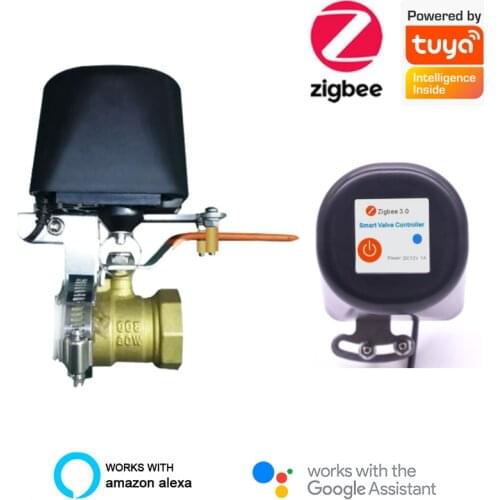Zigbee Smart Gas Manipulator Control Water Valve Shut Off Controller Compatible With Alexa Google Assistant SmartLife