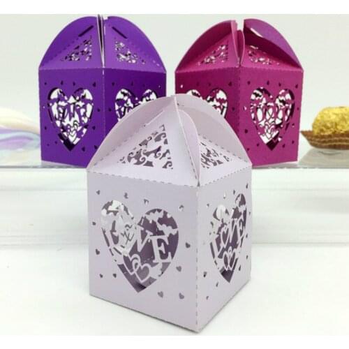 Fine Love Heart Shape Wedding Candy Box Sweets Gift Favor Boxes 50 Pcs/set with Ribbon Event&party Supplies 9zSH135