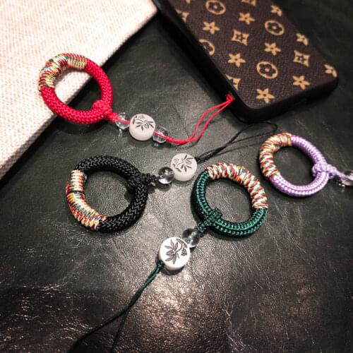Short Mobile Phone Lanyar Braid Crystal Finger Ring Strap for iPhone 12 Mini 11 Pro Max XS For Huawei Xiaomi Vivo Samsung Honor
