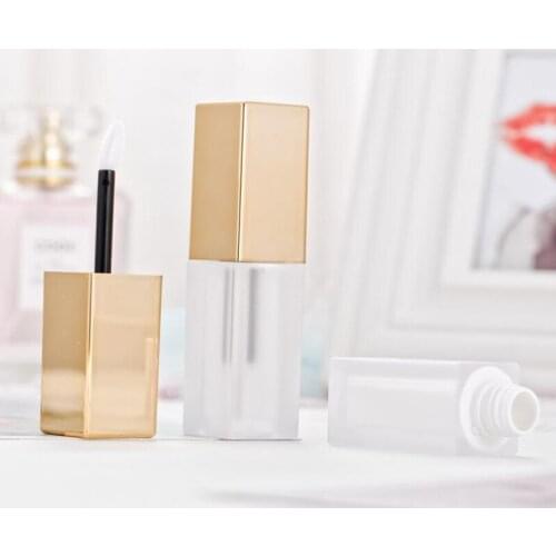 Square Frosted Empty Lip Gloss Tube Lips Balm Bottle Brush Container Mini Refillable Bottle Lipgloss Tubes 20pcs/lot