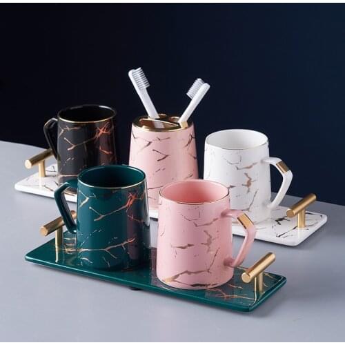 Toothbrush Cup Set Household Wash Cup Bathroom Gargle Cup Tooth Mug Cup Combination Family Light Luxury Tooth Tube Couple Tray