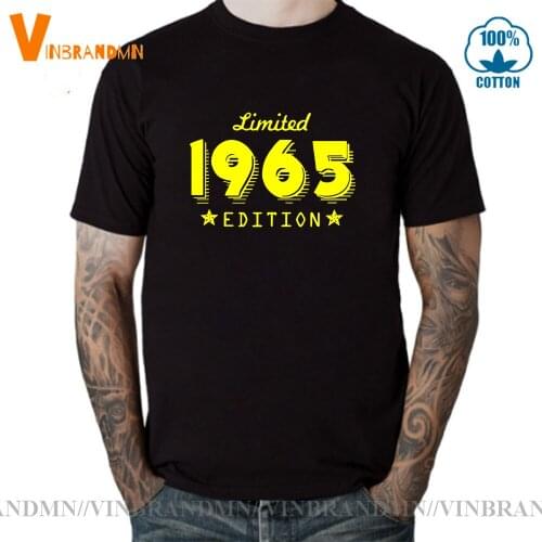 New Fashion Born in 1965 Limited Edition T shirt Mens Black T-shirt Cool Casual pride Baseball Raglan T shirt men Unisex tshirt