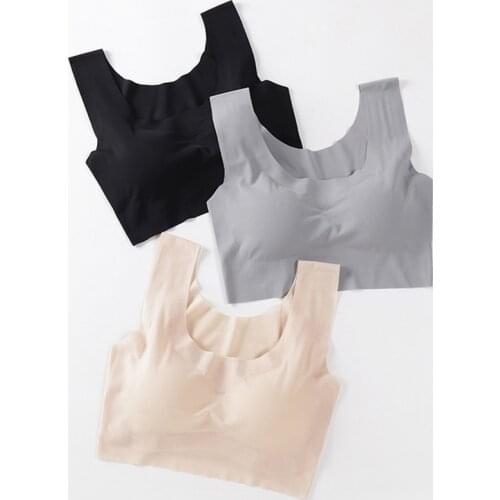 New Fashion Women Bras Ice Silk Breathable Seamless Sports Bra Underwear Push Up Bras for Women Wire Free Sexy Bra Tops Bralette