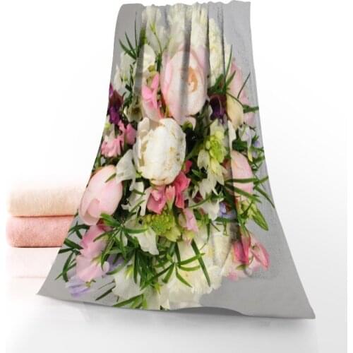 New Arrival Flower Paeonia L Towels Multiple Color Microfiber Beach Bath Towel Sports Face Towel Custom Printing Bath Towels