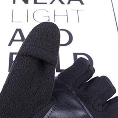Women Men Winter Polar Fleece Half Finger Flip Gloves Double Layer Thicken Touch Screen Fingerless Convertible Mittens Wrist
