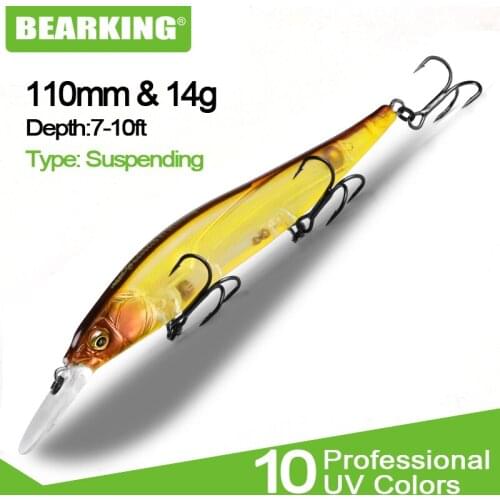 Bearking excellent action A+ fishing lures assorted colors minnow crank 110mm 14g Tungsten ball hot model crank bait