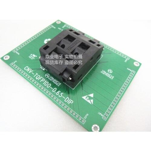 QFP100 TQFP100 to DIP 0.65mm IC51-1004-814-1/2/3/4/5/6 Burn-in Socket gold plating IC testing seat Test Socket test bench