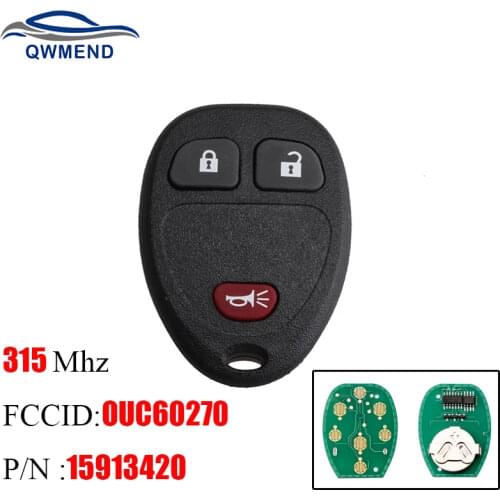 BHKEY OUC60221 3 Buttons Smart Car Key for GMC Chevy Silverado Sierra 1500 2500 3500 2007-2014 Car Remote Key 315Mhz