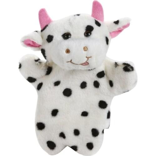 Milk Cow Hand Puppet Baby Kids Educational Plush Doll Toy Animal Plush Doll Toys Parent Child Interactive Hand Puppet Toys