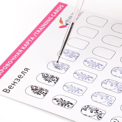 12pcs Nail Art Practice Lines Drawing Template Learning Book For Beginners Manicure Tools