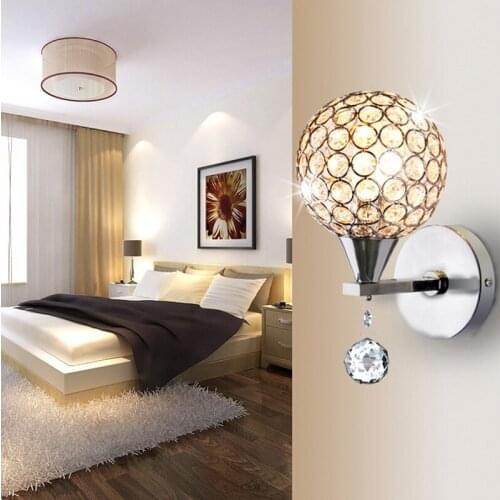 Modern E27 Crystal LED Wall Lamp Hollow-out Night Light for Home Bedside Study Aisle(without Bulb)