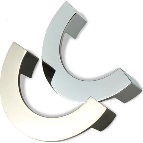 Zinc Alloy Bright Chrome Modern Cabinet Handles Round Sliding Door Pulls Drawer Knobs Wardrobe Pulls Furniture Handle