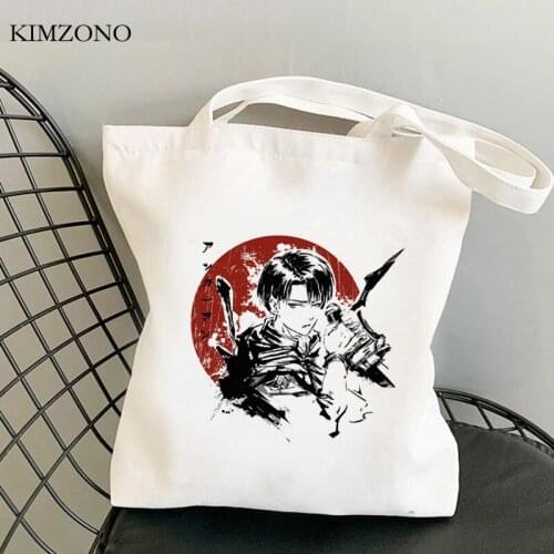 Attack on Titan shopping bag shopper canvas handbag reusable bag string jute sac cabas fabric sac tissu