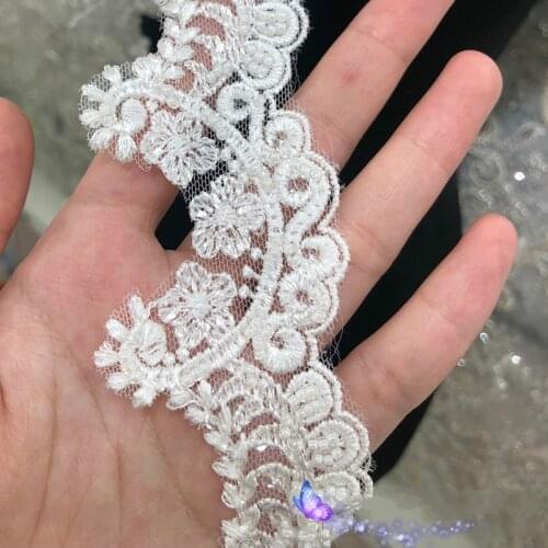 Bridal Beaded Lace Veil Headband Doll Clothes Accessories Lace (3Yard/10yards)pack