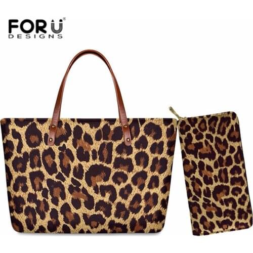Trend Women Composite Bag Leopard Zebra Print Travel Clutch Handbag Wallet Shoulder Bags for Female Large Capacity Shopping Bag