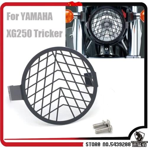 Motorcycle Front Headlight Cover Mesh Grille Lampshade Mesh Grill Protector Retro Grid Steel Shield For YAMAHA XG250 Tricke
