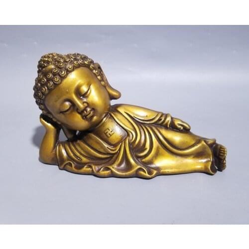 Art Collection chinese old brass Shakyamuni sculpture, home decoration Metal Crafts Buddha model statue