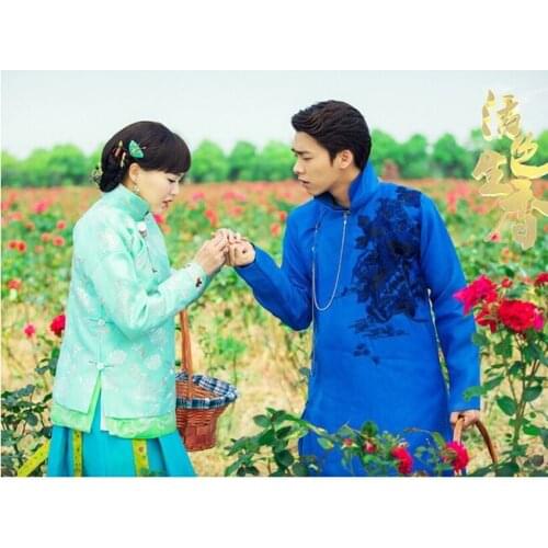 Actress 2 Designs Tang Yan Republican Period Rich Lady Xiuhefu Costume for 2015 New TV Play Live Flesh Huo Se Sheng Xiang