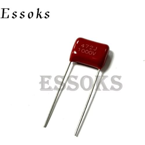 10PCS 1000V472J 0.0047UF Pitch 10mm 4.7NF 1000V 1KV 472 472J CBB Polypropylene film capacitor