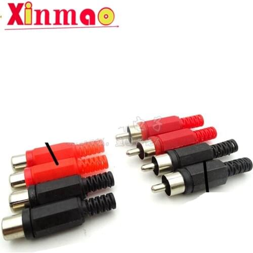10pcs/lot 5 male 5 Female Plastic lotus audio and video head RCA welding head AV male plug lotus plug welding connector