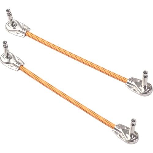 2x Guitar Cable 20cm, Jack Cable 6.35mm to 6.35mm, Male to Male 1/4 "