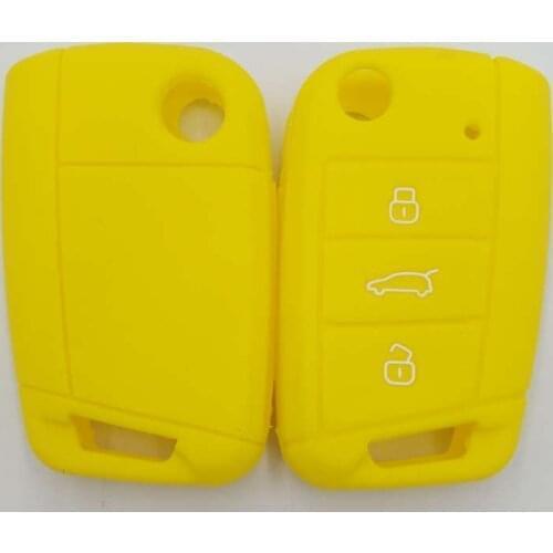 2PC Key Cover Case Holder Keychain for Skoda Octavia A7 Rapid Karoq for Seat Leon for Vw Polo Golf 7 for Volkswagen Polo