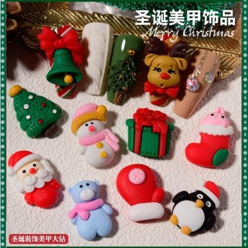 20mm XL Christmas Rhinestones Deocration Accessories 5Pcs Kawaii Charm Nail Art ChristmasChristmas Nail Charm Assortment /5PCS