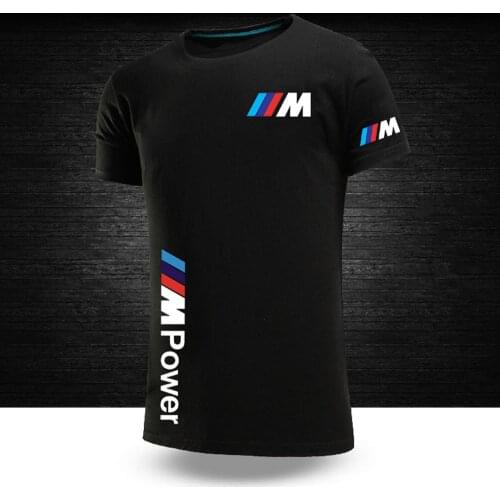 2021 BMW M Power summer cotton mens funny top casual short-sleeved solid color unisex round neck hip-hop T-shirt sports top