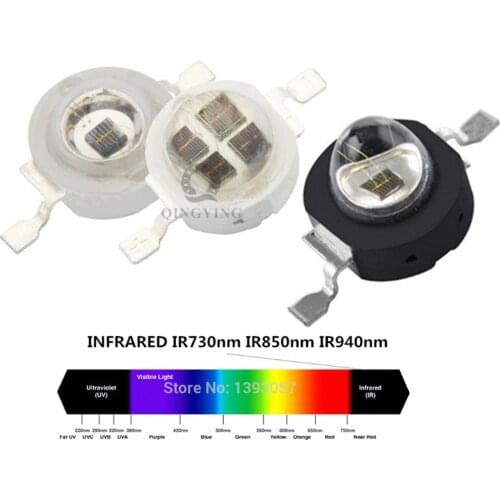 3W 5W Infrared IR High Power LEDs Emitter CCTV Camera IR Diode for Security Black LEDs 850nm 940nm 3W 700mA